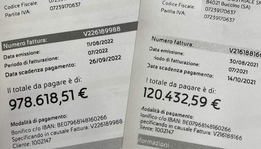 Buccino, bolletta del gas da un milione di euro per un imprenditore