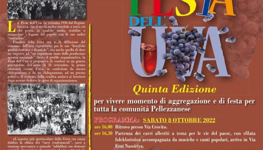 TORNA  A COPERCHIA DI PELLEZZANO LA FESTA DELL’UVA