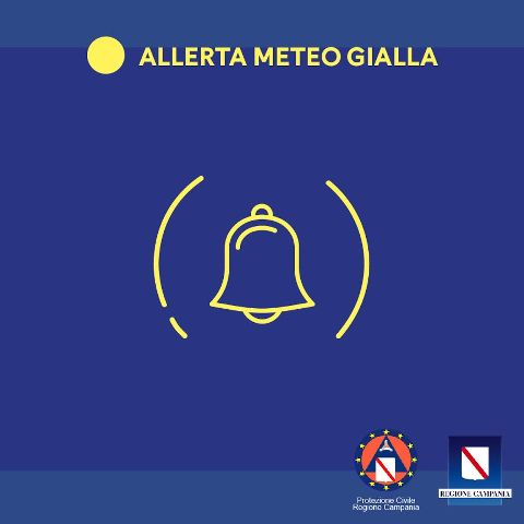 Protezione Civile Regione: allerta meteo Gialla su tutta la Campania dalle 8 di domani alle 8 di sabato
