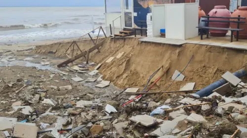 Spiaggia Pozzillo a Castellabate danneggiata dal maltempo, gravi danni ai lidi