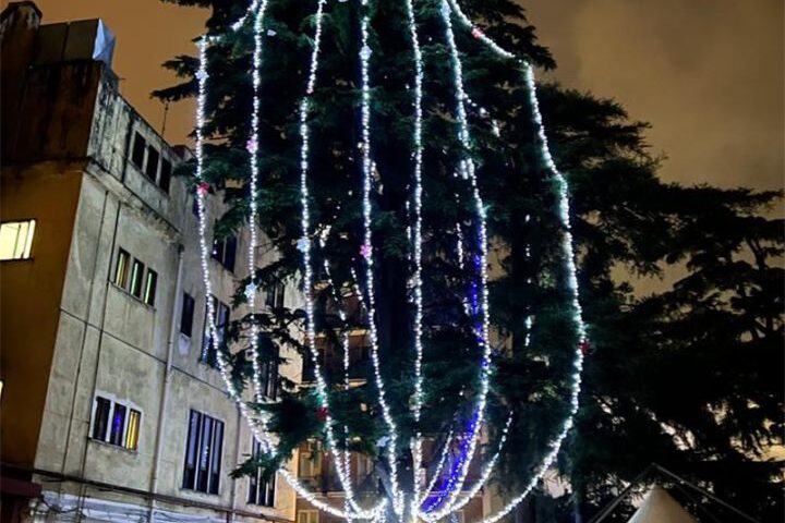 A Roccapiemonte, con Villa Silvia, l’albero di Natale più alto d’Italia e anche quello più piccolo