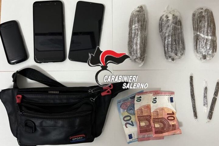 Salerno, spaccio: arrestato pusher trovato con 3 etti di droga