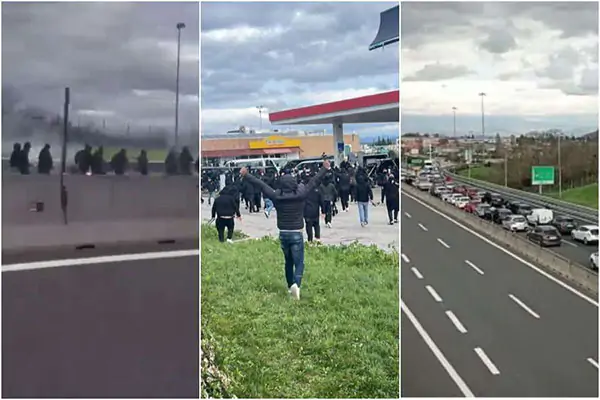 Scontri in autostrada tra tifosi di Napoli e Roma, Borrelli: “Sdegno e vergogna”