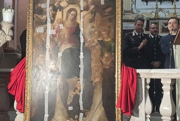 Sala Consilina, restituita la Pala della Madonna del Rosario alla Chiesa di Santo Stefano