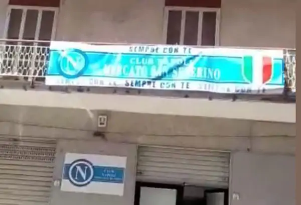 Mercato San Severino, rubato striscione del Napoli