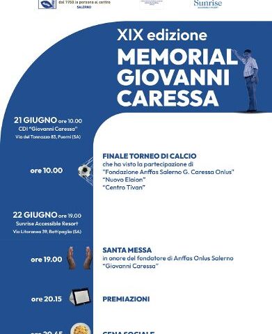 AL MINISTRO ALESSANDRA LOCATELLI IL PREMIO  DELLA XIX EDIZIONE DEL MEMORIAL “GIOVANNI CARESSA”