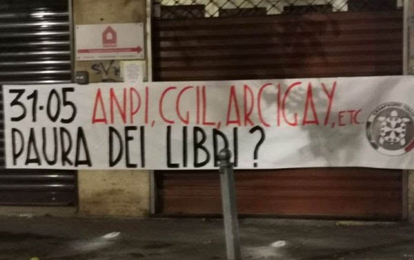 Striscione sotto la sede della Cigl a Salerno, CasaPound si difende