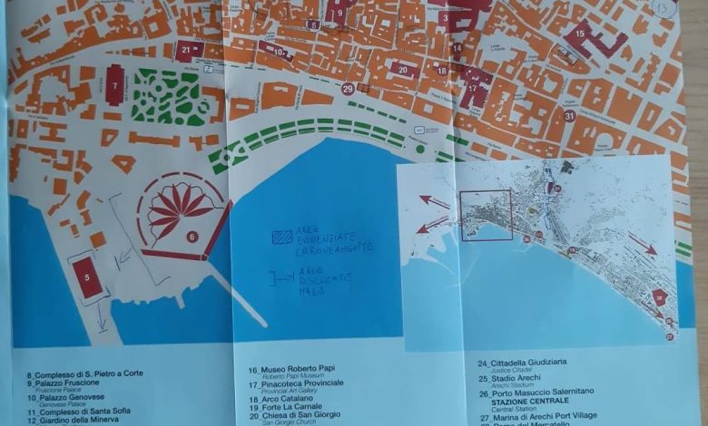 Salerno, 13 errori sulle mappe della città
