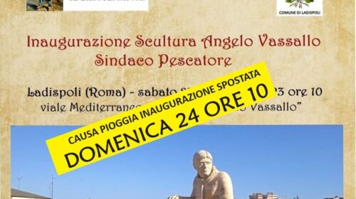 DOMENICA A LADISPOLI INAUGURAZIONE DELLA SCULTURA IN MEMORIA DI ANGELO VASSALLO