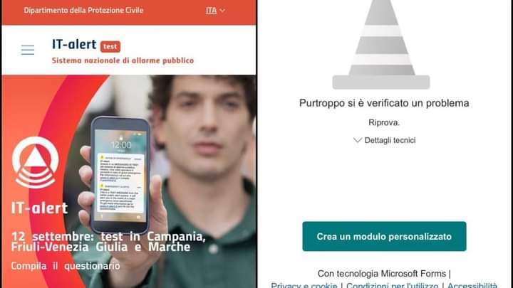 Allarme pubblico, test in Campania a mezzogiorno con messaggi sui telefonini