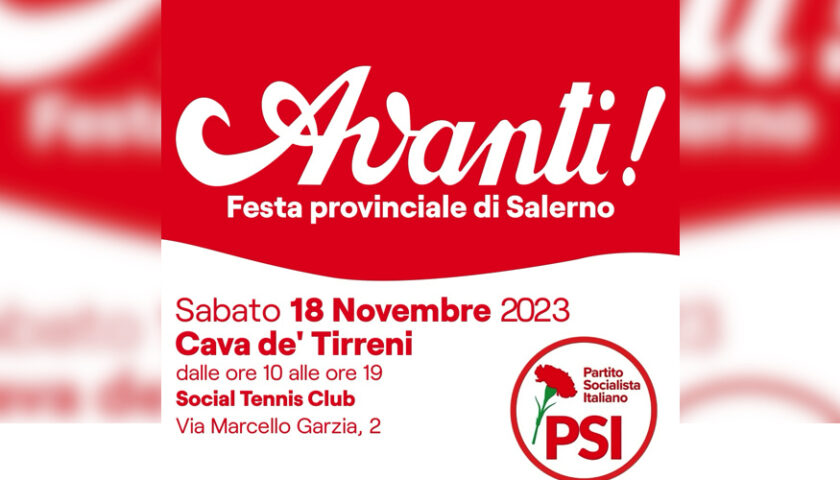 A Cava de’ Tirreni domani la Festa Provinciale dell’Avanti!
