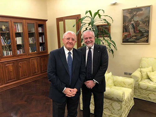 Terzo mandato in Regione per De Luca,  De Laurentiis: “Nessuno più di lui può governare la Campania”