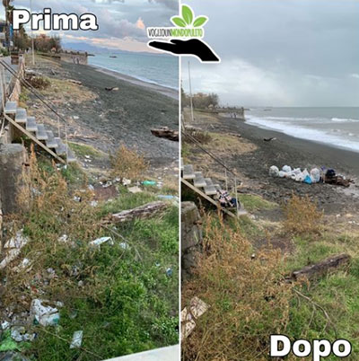 Salerno, gli attivisti di “Voglio un mondomoulito” ripuliscono spiaggia a Torrione