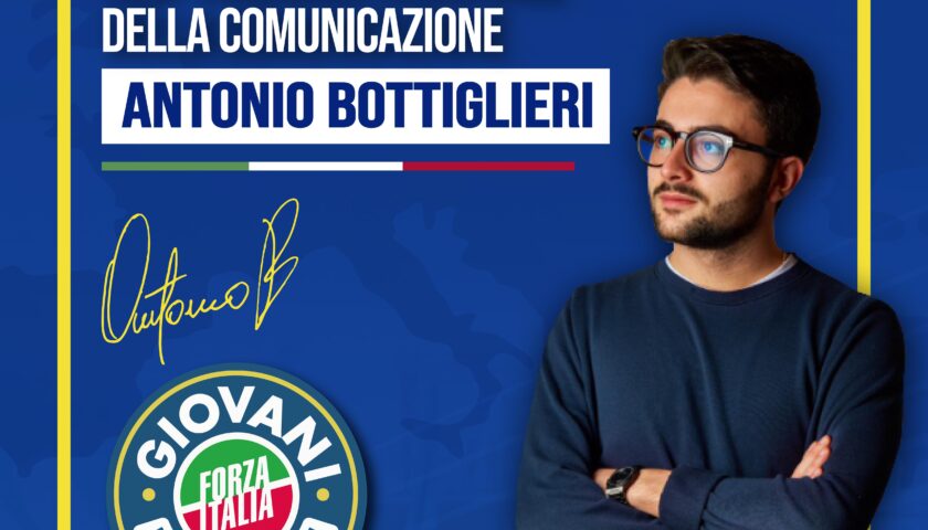 Antonio Bottiglieri indicato nuovo Responsabile Comunicazione Digitale del direttivo di Forza Italia Giovani in Campania
