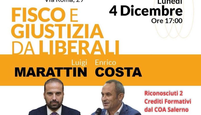 Fisco e giustizia da liberali, i deputati Costa e Marattin a Salerno