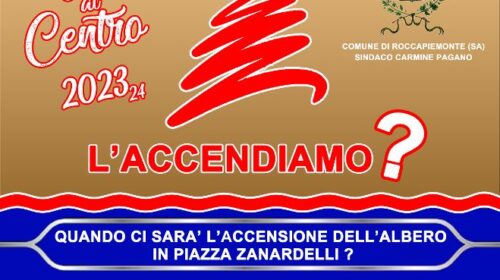  L’8 DICEMBRE ACCENSIONE ALBERO IN PIAZZA ZANARDELLI A ROCCAPIEMONTE. ECCO UNA PRIMA SERIE DI APPUNTAMENTI