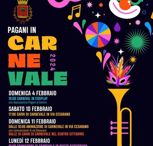 Carnevale a Pagani, ecco tutte le iniziative in 5 giorni di kermesse