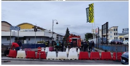 Cede la soletta del ponte su via Firenze al confine tra le due Nocera, area interdetta alla circolazione