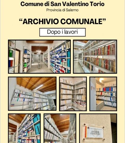 Domani inaugurazione del nuovo archivio comunale dopo i lavori di completamento e di riorganizzazione dell’archiviazione