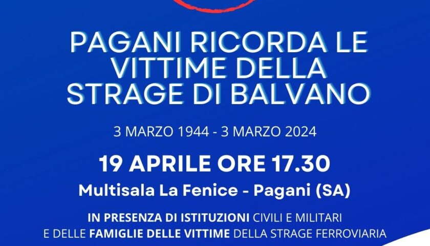 Pagani commemora le vittime di Balvano della strage del 3 marzo 1944