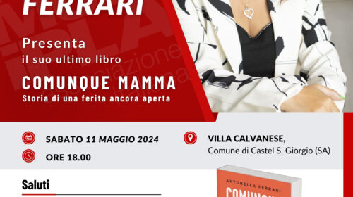 Antonella Ferrari a Castel San Giorgio per  presentare “Comunque mamma: Storia di una ferita ancora aperta”
