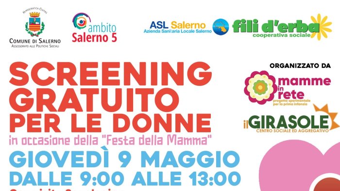 Festa della mamma a Salerno, screening gratuito