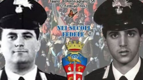 Pontecagnano Faiano oggi ricorda il sacrificio dei carabinieri Fortunato Arena e Claudio Pezzuto