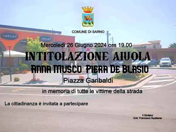 A Sarno un’aiuola per ricordare Anna e Piera vittime della strada