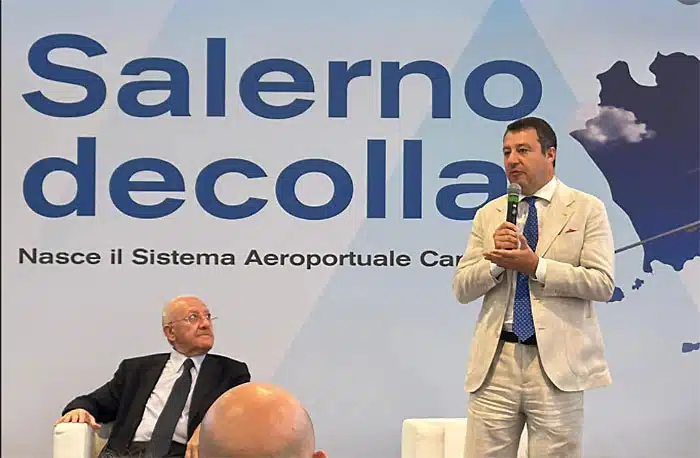 Aeroporto Salerno, Salvini: porterà lavoro, turismo e ricchezza