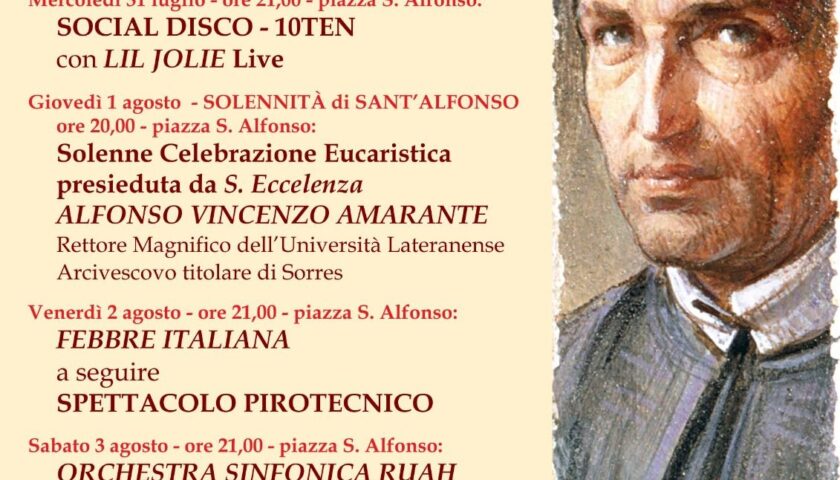 A Pagani tutto pronto per i festeggiamenti in onore di Sant’Alfonso Maria De Liguori
