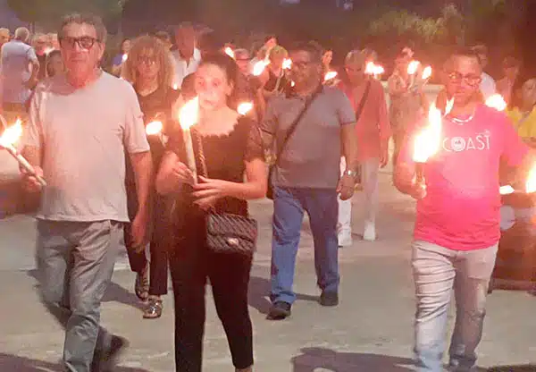Pontecagnano, ieri sera fiaccolata per Gerarda Picciariello