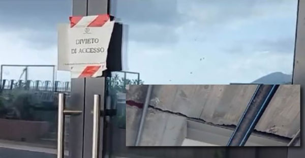 Salerno, crepa in Piazza della Libertà: un locale sottostante interdetto