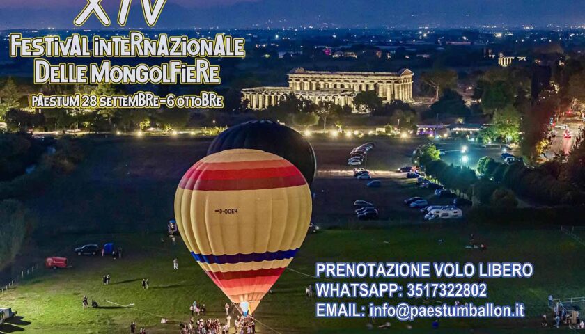 Paestum, dal 28 settembre il XIV Festival Internazionale delle Mongolfiere