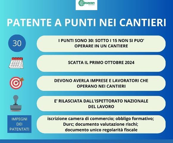 PATENTE A PUNTI NEI CANTIERI, TUTTO QUELLO CHE C’E’ DA SAPERE