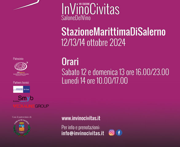 INAUGURAZIONE IN VINO CIVITAS, DOMANI SABATO 12 OTTOBRE