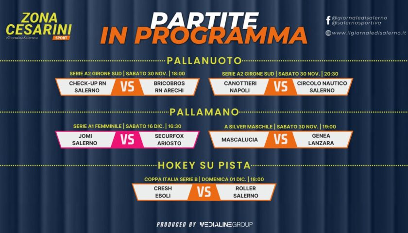Weekend di sport: gli appuntamenti delle squadre salernitane