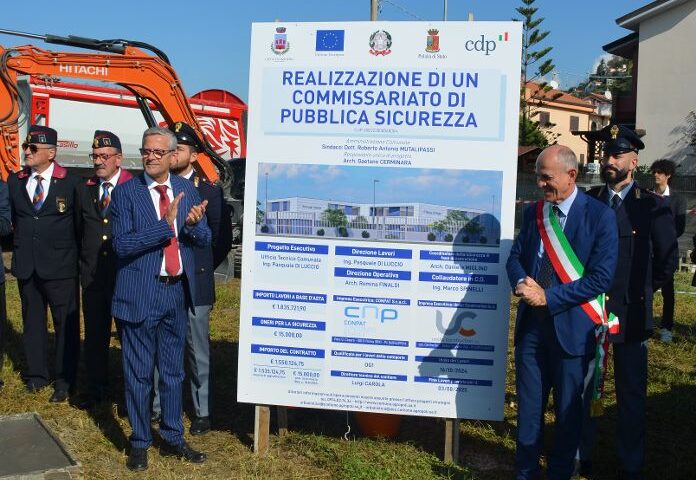 CERIMONIA POSA PRIMA PIETRA NUOVO COMMISSARIATO DI PUBBLICA SICUREZZA DI AGROPOLI