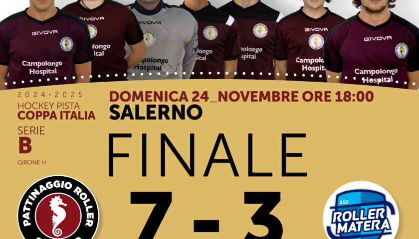 Hochey su pista: Campolongo Hospital Roller Salerno vince 7-3 contro Matera