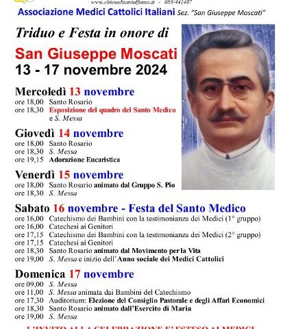 Cava de’ Tirreni, festa in onore di San Giuseppe Moscati