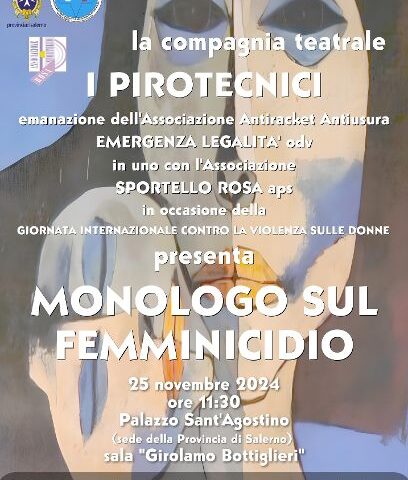 “Monologo sul Femminicidio”, donne che recitano per dare voce a chi non può: convegno lunedì in Provincia