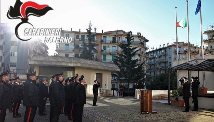 Carabinieri Salerno: Alzabandiera Solenne, cerimonia per i congedanti e report delle operazioni