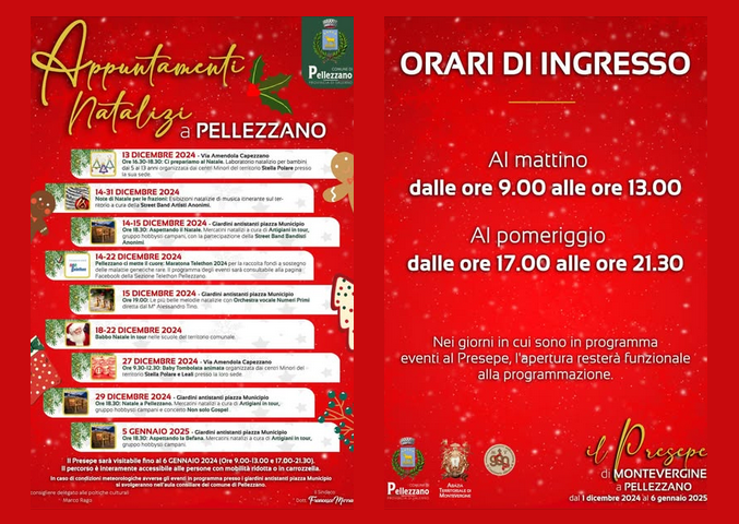 Orari di visita al Presepe della Misericordia e Calendario Eventi Natalizi a Pellezzano