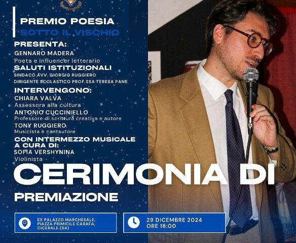 CICERALE, LA CERIMONIA DI PREMIAZIONE DEL CONCORSO “POESIA SOTTO IL VISCHIO”