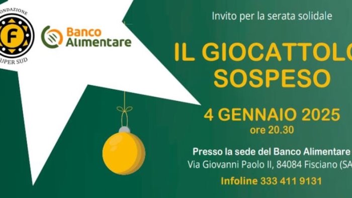 “Il Giocattolo Sospeso” con la fondazione Super Sud