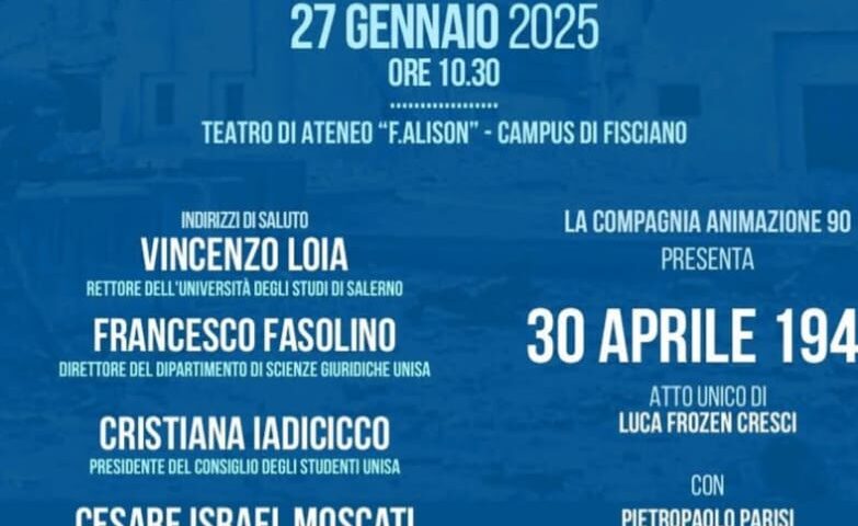 Università Salerno, riflessione per la “Giornata della Memoria”