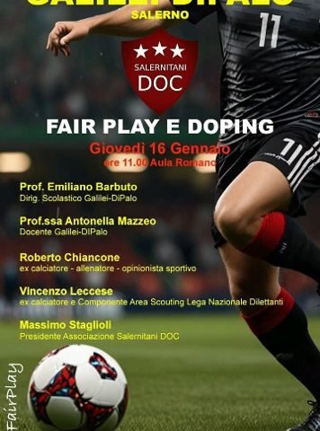 Al Galileo Galilei/Di Paolo di Salerno domani “Incontro sull’ etica e sulla correttezza dello sportivo: fair play e doping”