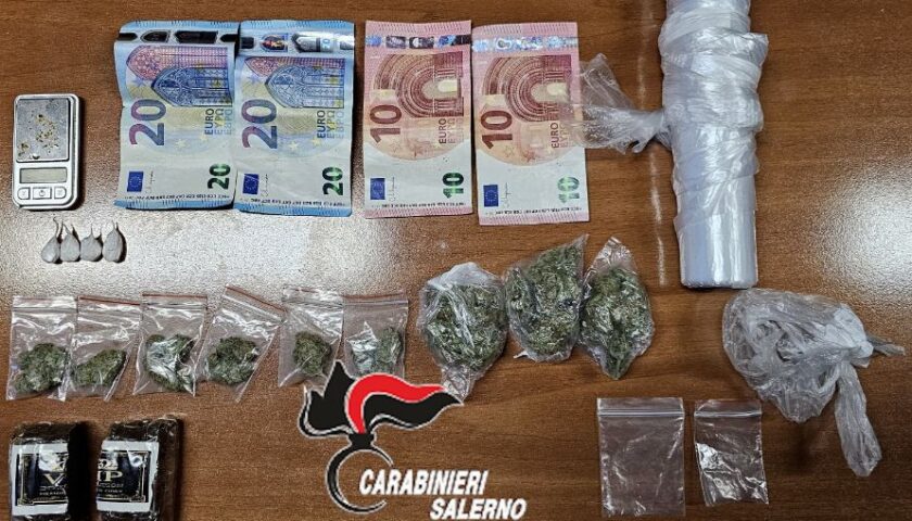 Trovato con hashish, marijuana e cocaina: nei guai un 20enne di Scafati