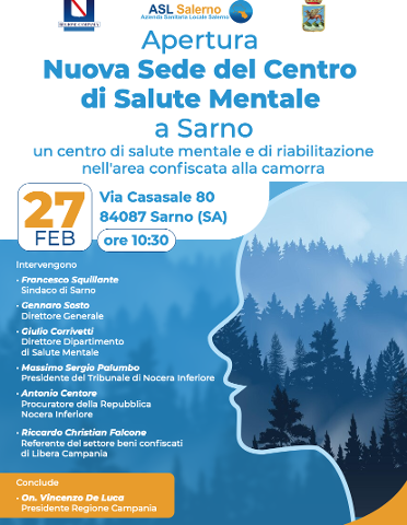 Sarno, Centro di Salute Mentale nel bene confiscato alla camorra: giovedì l’apertura con magistrati, Asl e de Luca