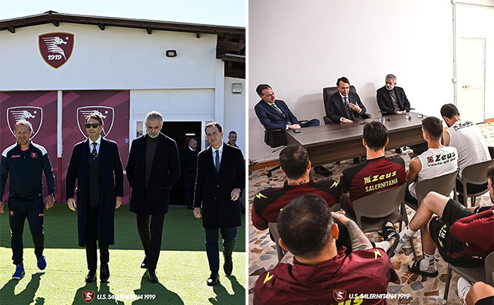 Salernitana Iervolino fa visita e carica la squadra