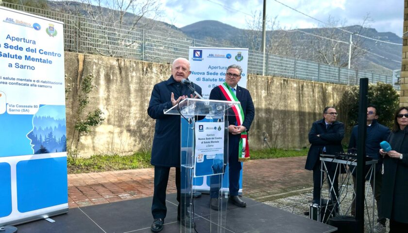 De luca inaugura a Sarno il Centro di salute mentale nell’immobile sequestrato alla camorra